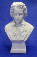 Hertwig & Co. (Katzhütte) Biszkvitporcelán Beethoven mellszobor – Jelzett 1890-1914