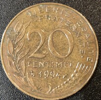 Franciaország 20 centime, 1994.
