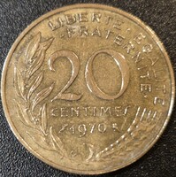 Franciaország 20 centime, 1970.