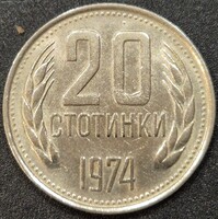 Bulgária 20 sztotinka, 1974.