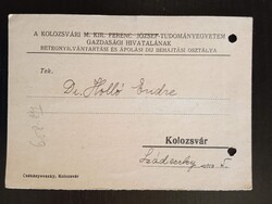 D210693  Kolozsvári Ferenc József Tudományegyetem – kórházi ápolási díj felszólítás –Dr. Holló Endre
