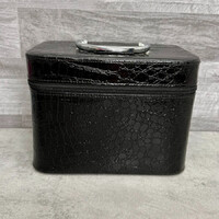 Black Lacquer Mirror Makeup Bag
