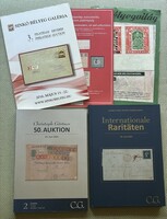5 db vegyes bélyeg LOT - 4 db árverési katalógus + 1 db újság