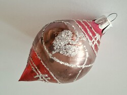 Régi üveg karácsonyfadísz csepp alakú üvegdísz
