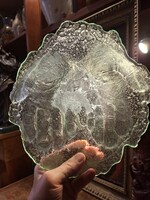 Hollóházi Glass Plate with Tenyér Imprint circa 1980