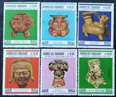 KS752 / Paraguay 1967 Olimpia - Mexikó - Kolumbusz előtti művészet bélyegsor postatiszta