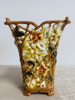 Zsolnay pierced vase from the bamboo series circa 1890