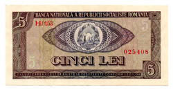 Románia 5 Lei Bankjegy 1966 P93a aEF