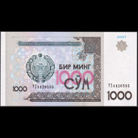 Üzbegisztán 1000 Som 2001 P-82 UNC