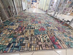 Hatalmas gyapjú-kevert szálas 245x345 dizájn szőnyeg M41