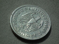 Németország, Hindenburg ezüst birodalmi 5 Márka (Reichsmark), 1936 D