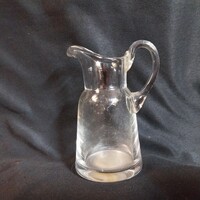 Vintage mini üvegkiöntő kancsó, skandináv stílusú dekoratív kisüveg