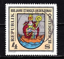 1981 Ausztria 4 s  Pecsételt Bélyeg Szent Miklós a Duna menti templom 800. évfordulója