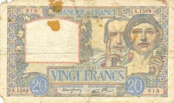 20 frank francs 1940.10.17. Franciaország