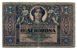 20 Korona Postatakarékpénztár-jegy 1919 Augusztus VG