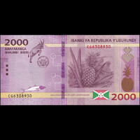 Burundi 2000 Francs 2018 P-52 UNC