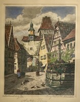 Wilhelm Schacht (1872-1951) 38x28 cm EREDETI rézkarca