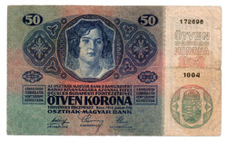 50 Korona Bankjegy 1914 aF