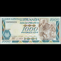 Rwanda / Ruanda 1000 Francs 1988 P-21 UNC