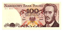 Lengyelország 100 Zloty Bankjegy 1976 P143b L146aa gEF