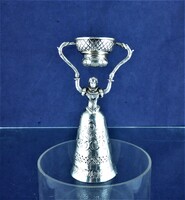 VERY RARE, ANTIQUE SILVER WEDDING TOAST GLASS, HANAU, CIRCA 1890!!!