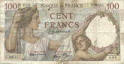 100 frank francs 1942.01.29. Franciaország