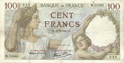 100 frank francs 1941.07.10. Franciaország