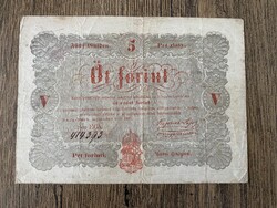 5 Forint 1848 VG+ with Front-side Román Ekezethiba