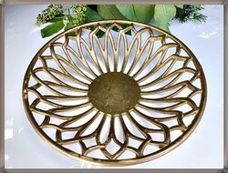 Gilde, Heavy-Block, Cut Pattern, Art Metal Copper Decorative Plate, Fruit Plate
