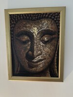 Kézzel vászonra festett Buddha kép ( 2 db)