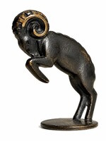 Richard Rohac osztrák bronz art deco kos kisplasztika
