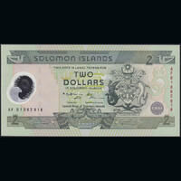 Salamon-szigetek 2 Dollars 2001 P-23 Polymer emlékbankjegy UNC