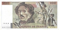 100 frank francs 1990 Delacroix Franciaország