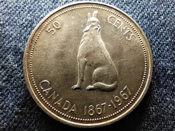 Kanada 100 éves Kanada .800 ezüst 50 Cent 1967