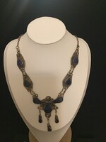 Eladó antik  sötétkék köves (lapis lazuli ) nyaklánc