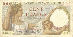 100 frank francs 1940.08.16. Franciaország