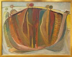 Ballagó Imre (1915 - 1997) Beszédes Táj c Képcsarnokos festménye EREDETI GARANCIÁVAL !
