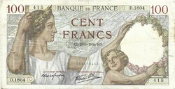 100 frank francs 1939.09.28. Franciaország