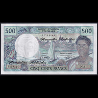 Új-Hebridák 500 Francs 1980 P-19c UNC