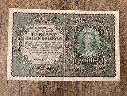 Lengyelország 500 Marek 1919 VF+