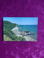 Postatiszta színes retro NDK képeslap – Sellin, Rügen sziget, régi móló (1961)