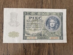 Lengyelország 5 Zlotych 1941 XF