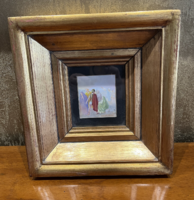 MINIATŰR AKVARELL FESTMÉNY, EGYHÁZI ÉLETKÉP 1947