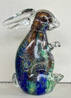 Eredeti Vintage Murano művészi üveg nyúl figura eredeti matricával !