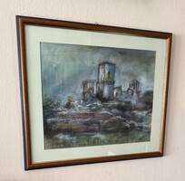 Lajos Fekete: Mystical Castle (2004) – Large Silk Painting