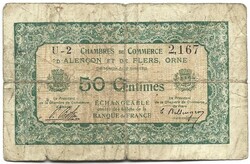 50 centim centimes 1915 Alencon és Flers Franciaország