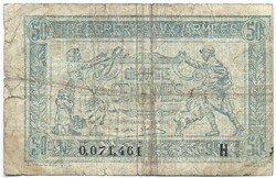 50 centim centimes 1917 katonai military pénz Franciaország