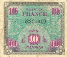 10 frank francs 1944 Franciaország katonai military 1.