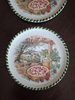 Eredeti olasz, kézzel festett kerámia pizzás tányér 2 db