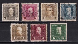 1915-1917 Osztrák-Magyar Monarchia KUK Feldpost Pecsételt Bélyegek Ferenc József